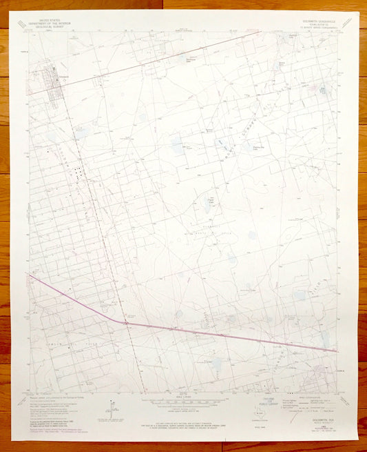 Antique Goldsmith, Texas 1965 US Geological Survey Topographic Map – Ector County, Johnson, Lawson, Goldsmith and Donnelly Oil Fields