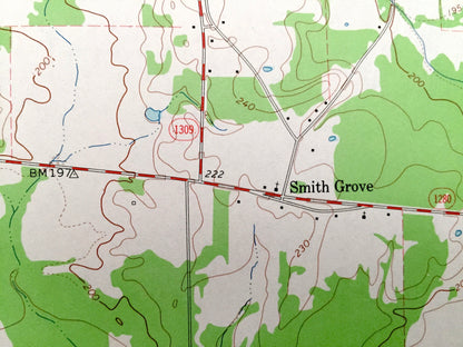 Antique Lovelady, Texas 1963 US Geological Survey Topographic Map – Smith Grove, Cut, Missouri Pacific Railroad, Houston County