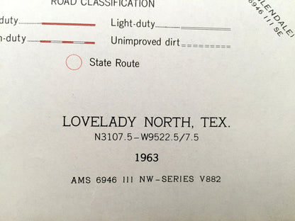 Antique Lovelady, Texas 1963 US Geological Survey Topographic Map – Smith Grove, Cut, Missouri Pacific Railroad, Houston County