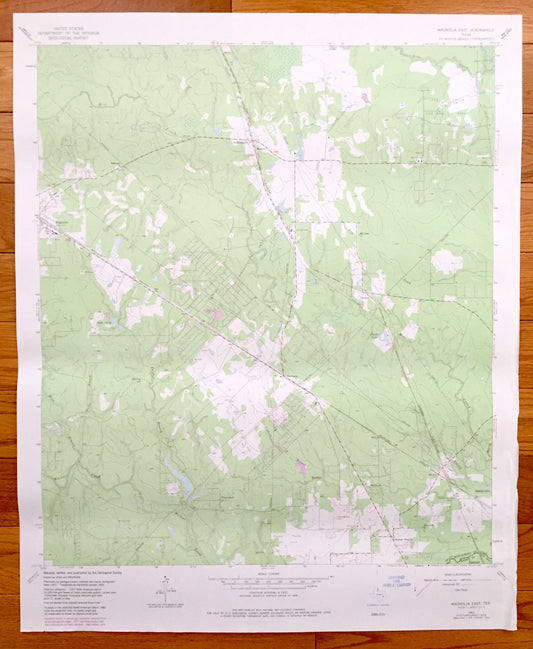 Antique Magnolia East, Texas 1962 US Geological Survey Topographic Map – Decker Prairie, Pinehurst, Mostyn, Ventura, Stagecoach, Karen