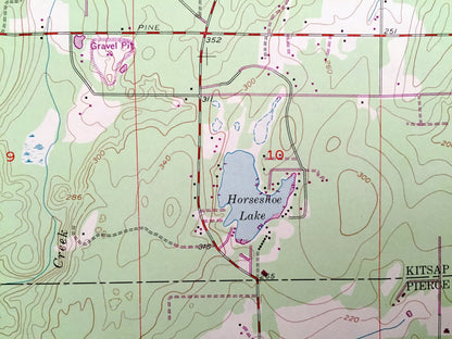 Antique Burley, Washington 1953 US Geological Survey Topographic Map – Kitsap Co, Pierce Co, Bethel, Wauna, Purdy, Horseshoe Lake