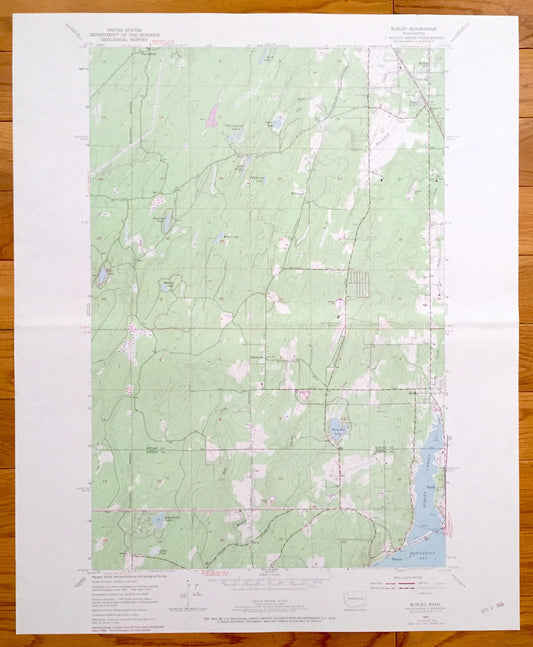 Antique Burley, Washington 1953 US Geological Survey Topographic Map – Kitsap Co, Pierce Co, Bethel, Wauna, Purdy, Horseshoe Lake