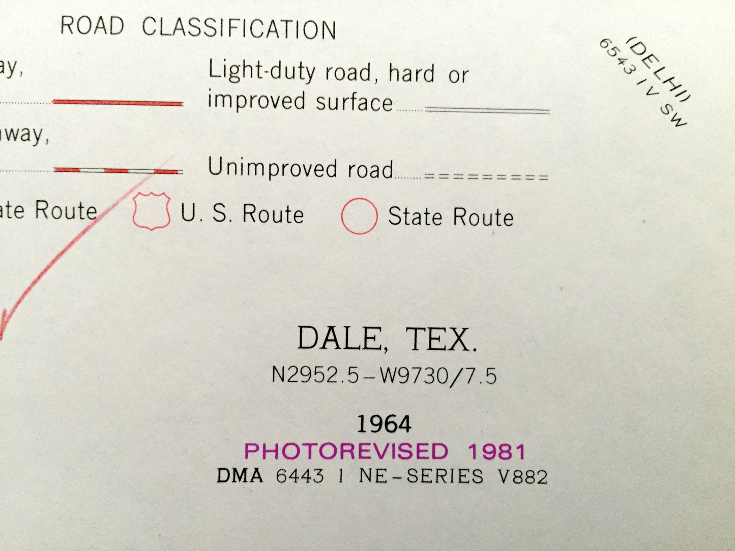 Antique Dale, Texas 1964 US Geological Survey Topographic Map – St John Colony, Taylorsville, Bastrop & Caldwell Counties