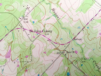 Antique Dale, Texas 1964 US Geological Survey Topographic Map – St John Colony, Taylorsville, Bastrop & Caldwell Counties