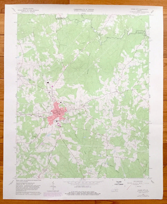 Antique Chase City, Virginia 1966 US Geological Survey Topographic Map – Fairview, Black Branch, Scotts Crossroad, Bynum Store, Finneywood