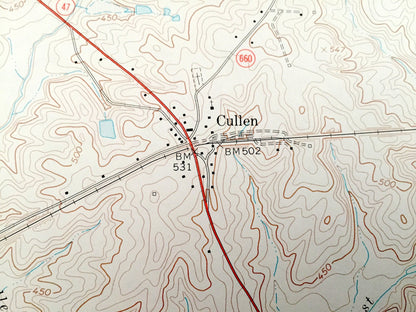 Antique Charlotte Court House, Virginia 1968 US Geological Survey Topographic Map – Chandlers Forks, Phenix, Cullen, Harrisburg, Womacks