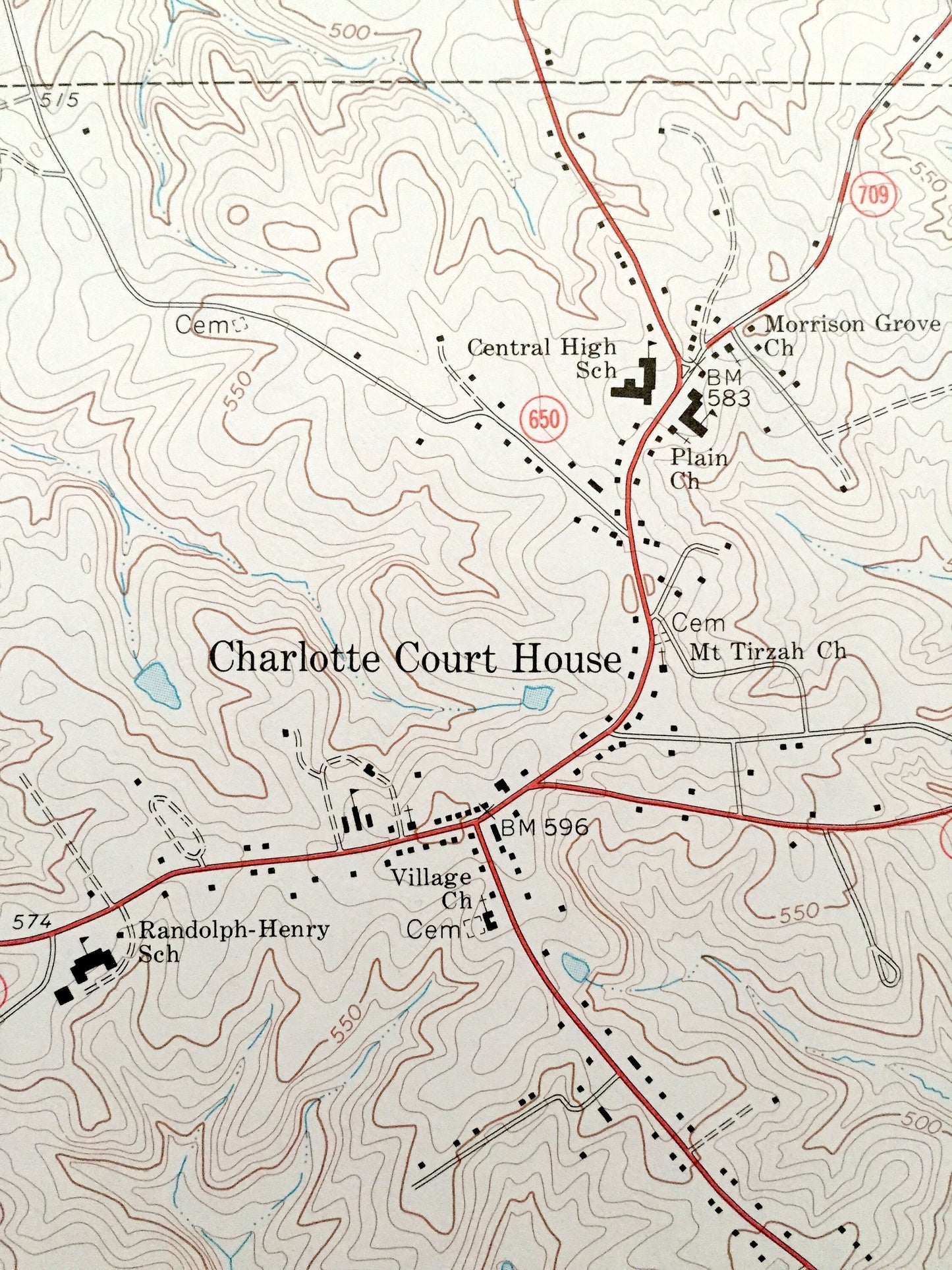 Antique Charlotte Court House, Virginia 1968 US Geological Survey Topographic Map – Chandlers Forks, Phenix, Cullen, Harrisburg, Womacks