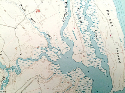 Antique Champlain, Virginia 1968 US Geological Survey Topographic Map – Oak Row, Layton, Leedstown, Horners, Foneswood, Rappahannock River