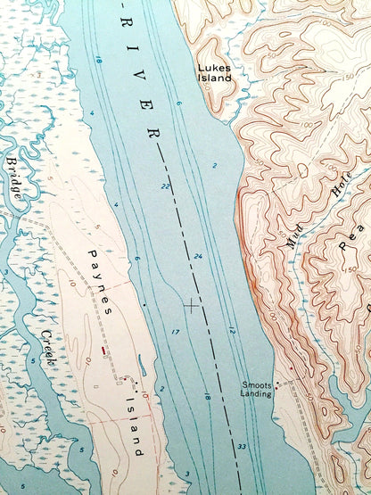 Antique Champlain, Virginia 1968 US Geological Survey Topographic Map – Oak Row, Layton, Leedstown, Horners, Foneswood, Rappahannock River