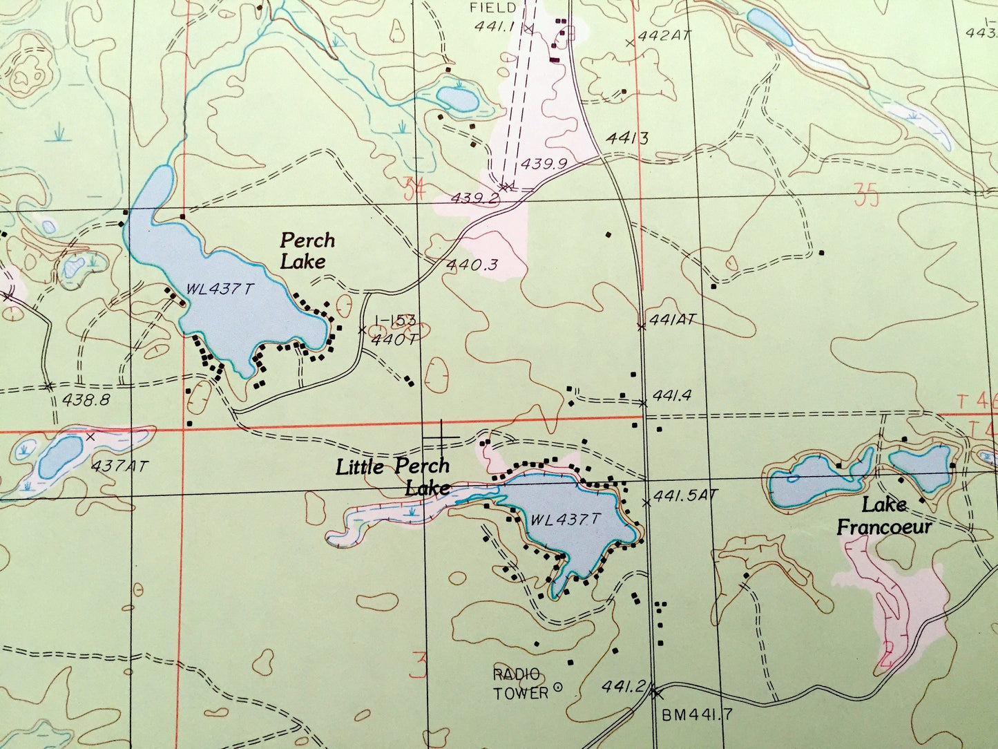 Antique Chabeneau Lake, Michigan 1986 US Geological Survey Topographic Map – Escanaba River State Forest, Ely, Humboldt Little Perch Lake MI