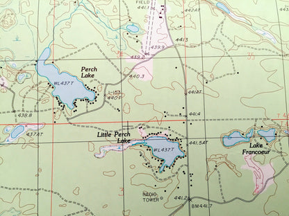 Antique Chabeneau Lake, Michigan 1986 US Geological Survey Topographic Map – Escanaba River State Forest, Ely, Humboldt Little Perch Lake MI