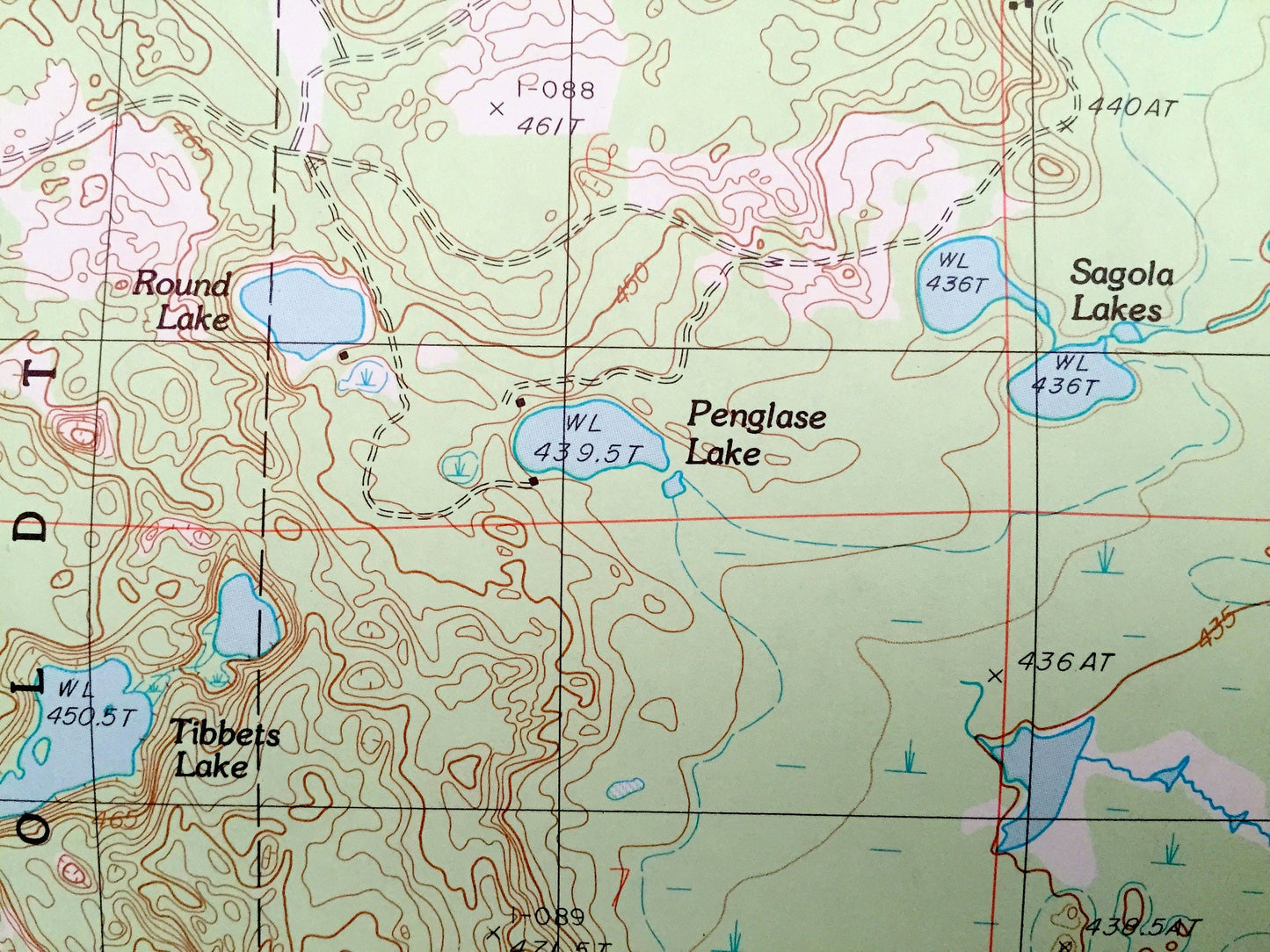Antique Chabeneau Lake, Michigan 1986 US Geological Survey Topographic Map – Escanaba River State Forest, Ely, Humboldt Little Perch Lake MI