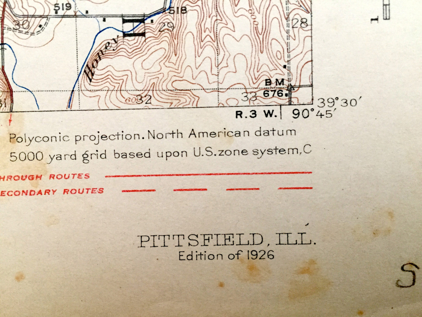 Antique Pittsfield, Illinois 1926 US Geological Survey Topographic Map – Baylis, New Salem, Griggsville, Derry, Atlas, Newburg, Pike County