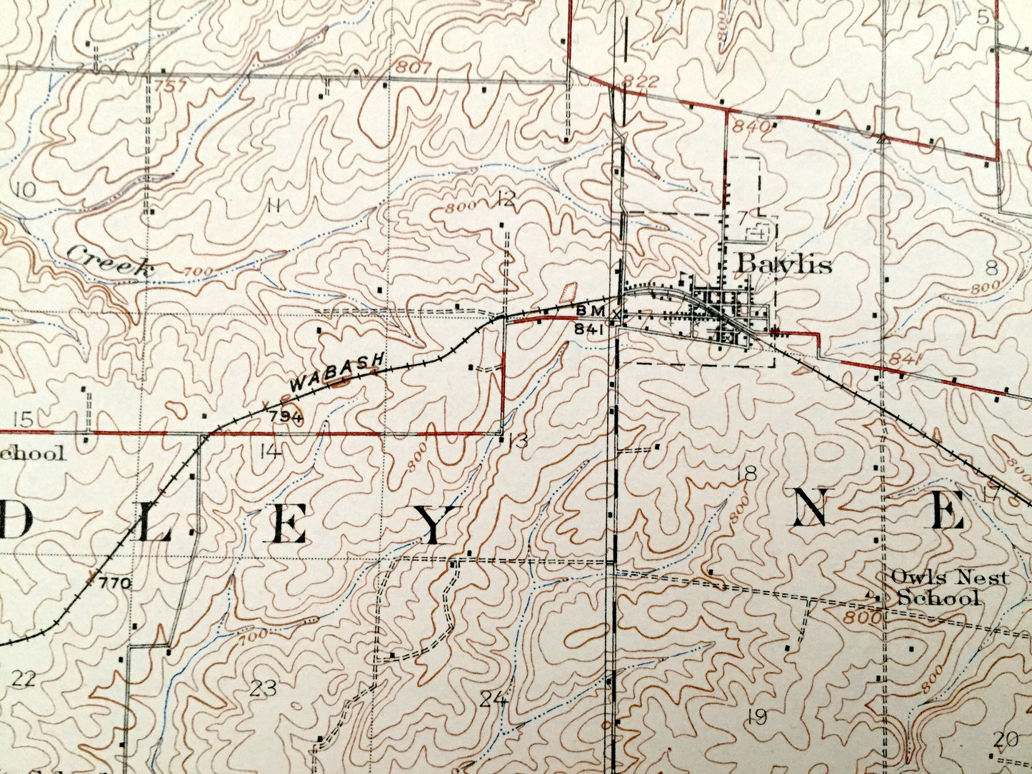 Antique Pittsfield, Illinois 1926 US Geological Survey Topographic Map – Baylis, New Salem, Griggsville, Derry, Atlas, Newburg, Pike County
