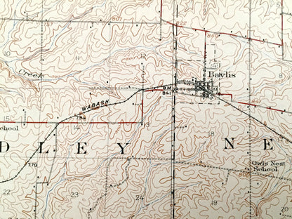 Antique Pittsfield, Illinois 1926 US Geological Survey Topographic Map – Baylis, New Salem, Griggsville, Derry, Atlas, Newburg, Pike County