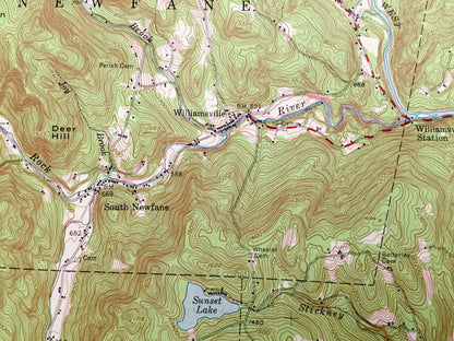 Antique Brattleboro, Vermont 1954 US Geological Survey Topograph Map – Dummerston, Vernon, Newfane, Guilford, Windham, New Hampshire, VT NH
