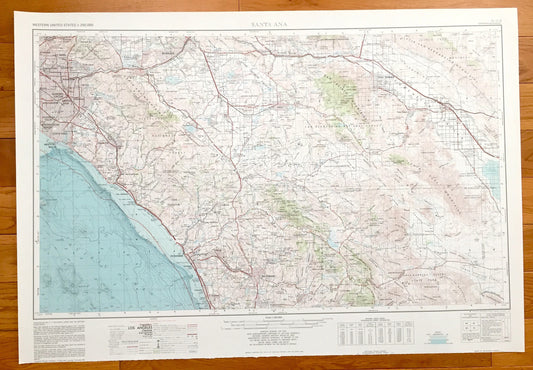 Antique Santa Ana, California 1959 US Geological Survey Topographic Map – Newport Beach, Huntington, Anaheim, Palm Springs, Coachella, CA