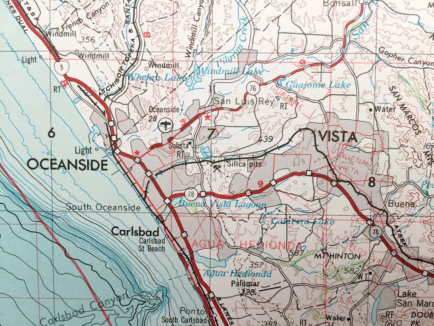 Antique Santa Ana, California 1959 US Geological Survey Topographic Map – Newport Beach, Huntington, Anaheim, Palm Springs, Coachella, CA