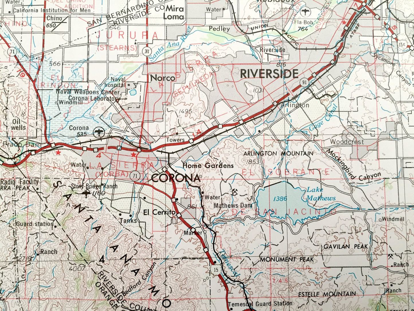 Antique Santa Ana, California 1959 US Geological Survey Topographic Map – Newport Beach, Huntington, Anaheim, Palm Springs, Coachella, CA