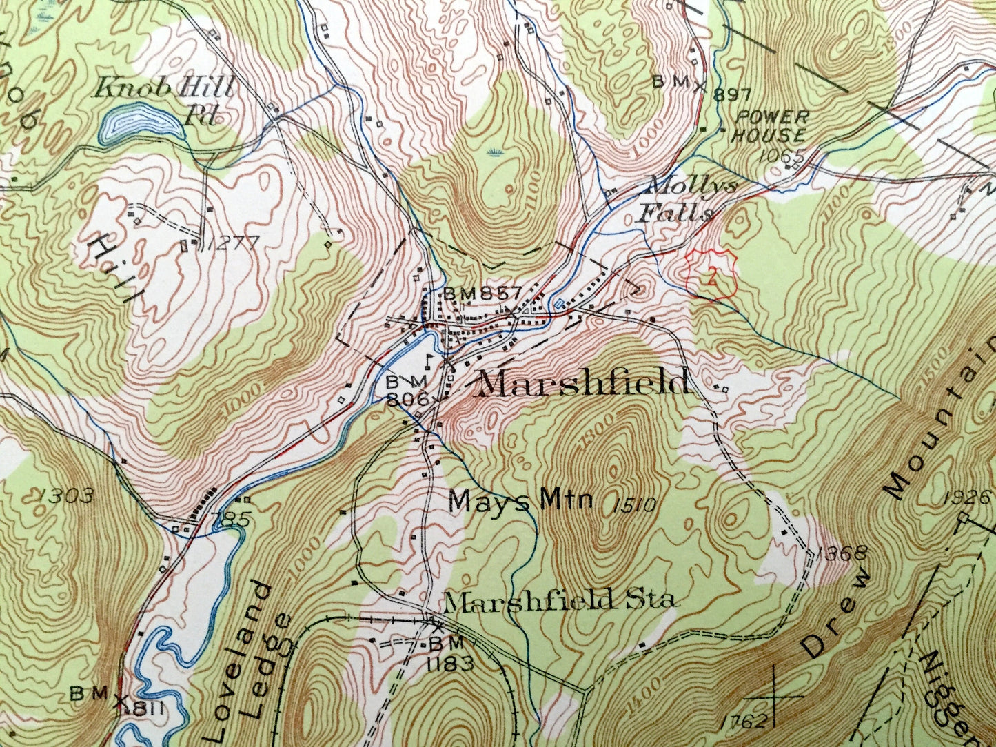 Antique Plainfield, Vermont 1953 US Geological Survey Topographic Map – Caladonia County, Woodbury, Cabot, Marshfield, East Montpelier, VT