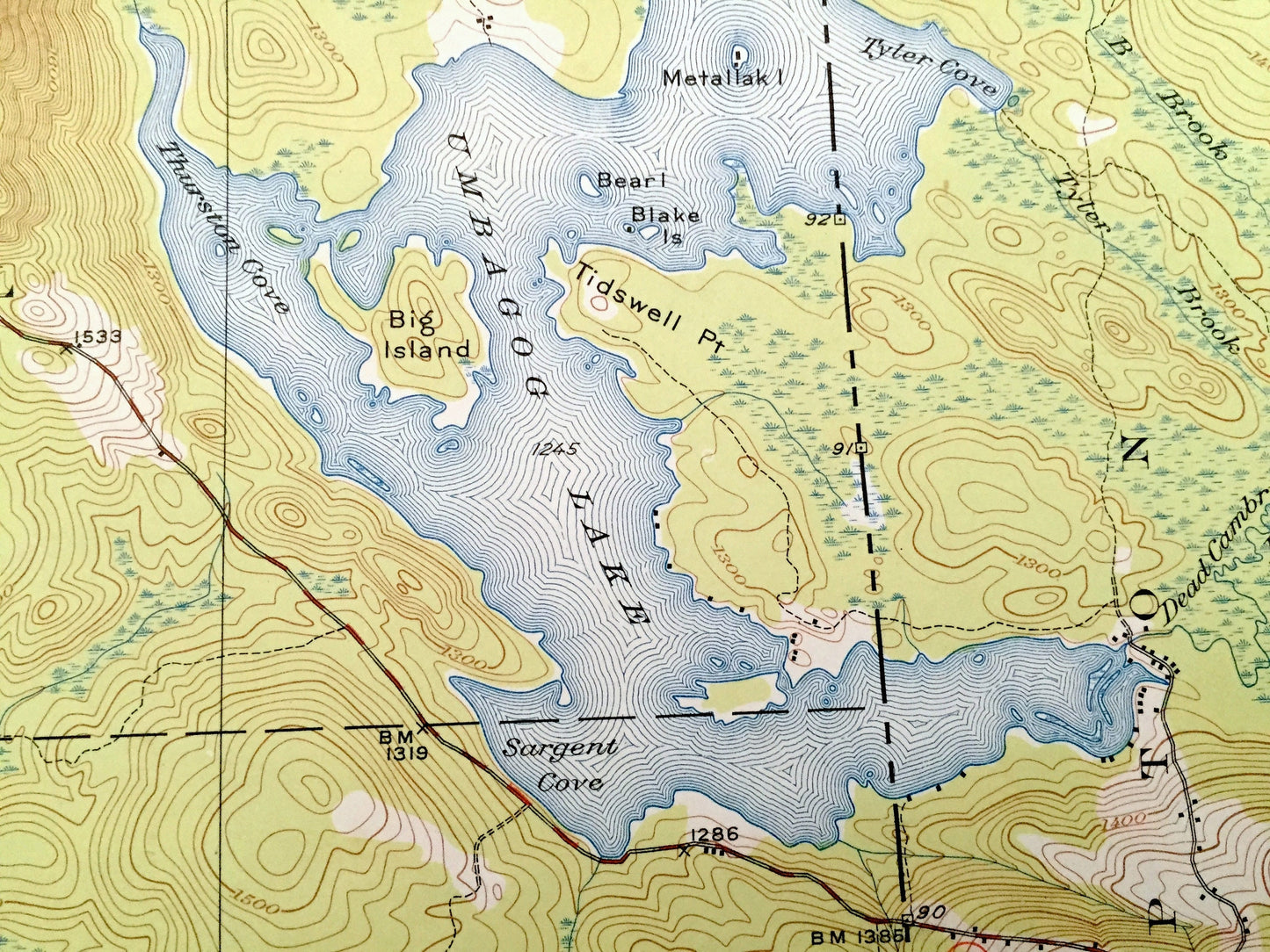 Antique Milan, New Hampshire 1930 US Geological Survey Topographic Map – Umbagog Lake, Errol, Cambridge, Berlin, Dummer Grafton, Maine NH ME