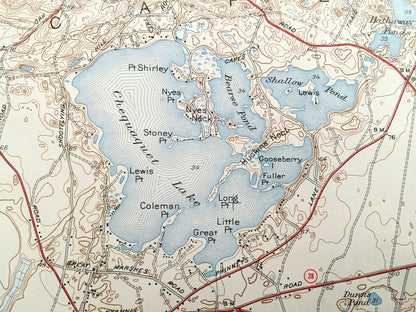 Antique Hyannis, Massachusetts 1942 US Geological Survey Topographic Map – Cape Cod, Hyannisport, Barnstable, Yarmouth, Pond Village, MA