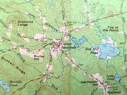 Antique Sandwich, New Hampshire 1958 US Geological Survey Topographic Map – Waterville, Moultonbroro, Squam Lake White Mountains Chocorua NH