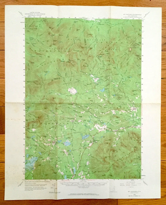 Antique Sandwich, New Hampshire 1958 US Geological Survey Topographic Map – Waterville, Moultonbroro, Squam Lake White Mountains Chocorua NH