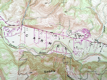 Antique Seaside, California 1947 US Geological Survey Topographic Map – Monterey Bay, Del Rey Oaks, Delmonte, Retreat Noche Buena Heights CA