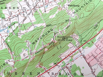 Antique Plainfield, New Jersey 1955 US Geological Survey Topographic Map – Scotch Plains, Dunellen, Green Brook New Brunswick Haven Homes NJ
