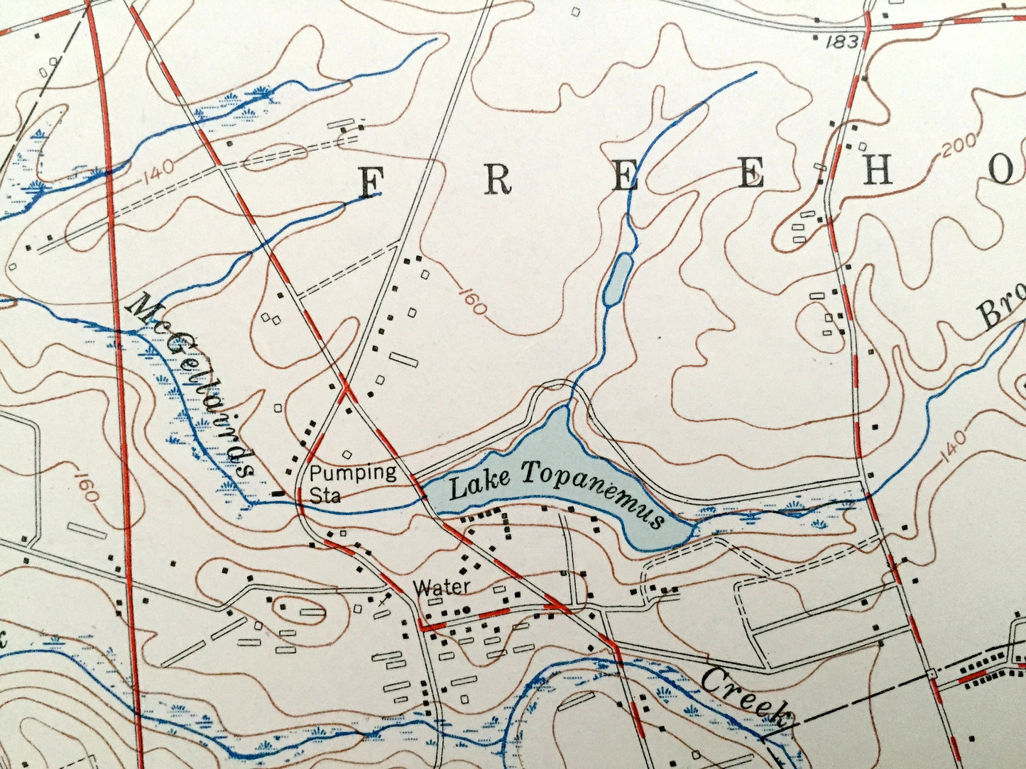 Antique Freehold, New Jersey 1953 US Geological Survey Topographic Map – Manalapan, Marlboro, Madison, Englishtown, Millhurst Gordons Corner