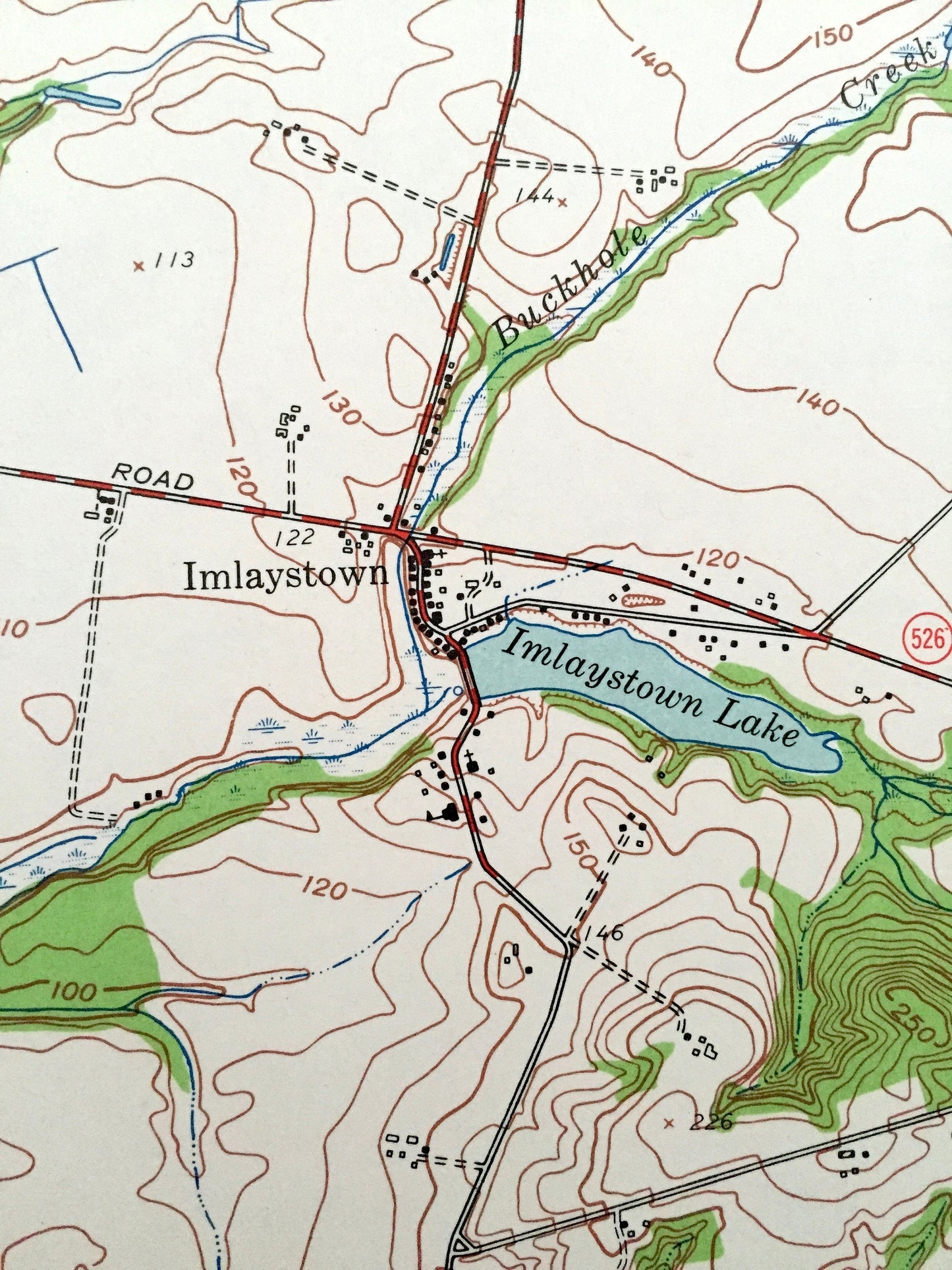 Antique Allentown, New Jersey 1957 US Geological Survey Topographic Map – Washington, East Windsor, Millstone, Upper Freehold, Hamilton, NJ