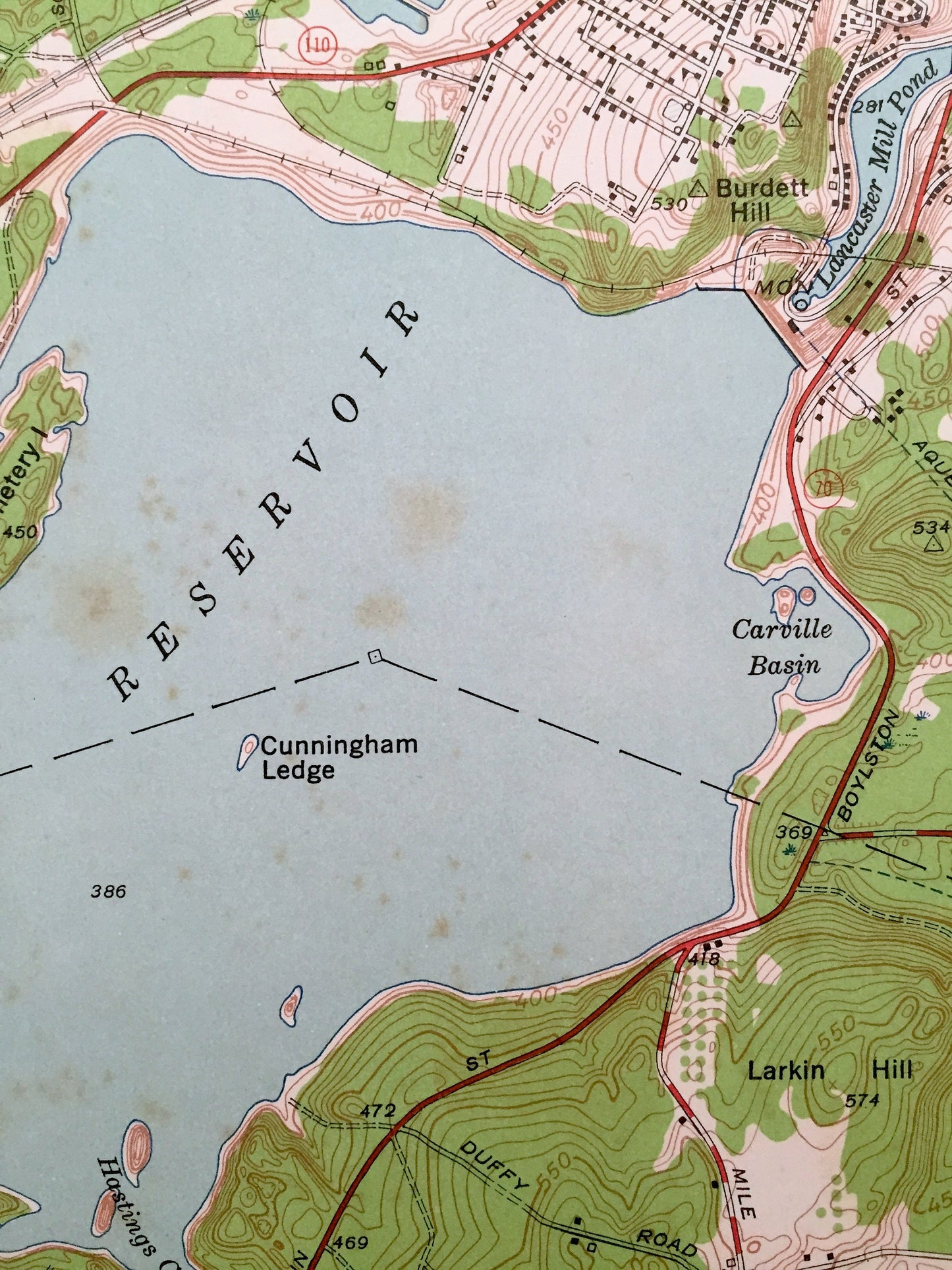 Antique Clinton, Massachusetts 1950 US Geological Survey Topographic Map – Worcester County, Sterling, Berlin, Leominster, Boylston, MA