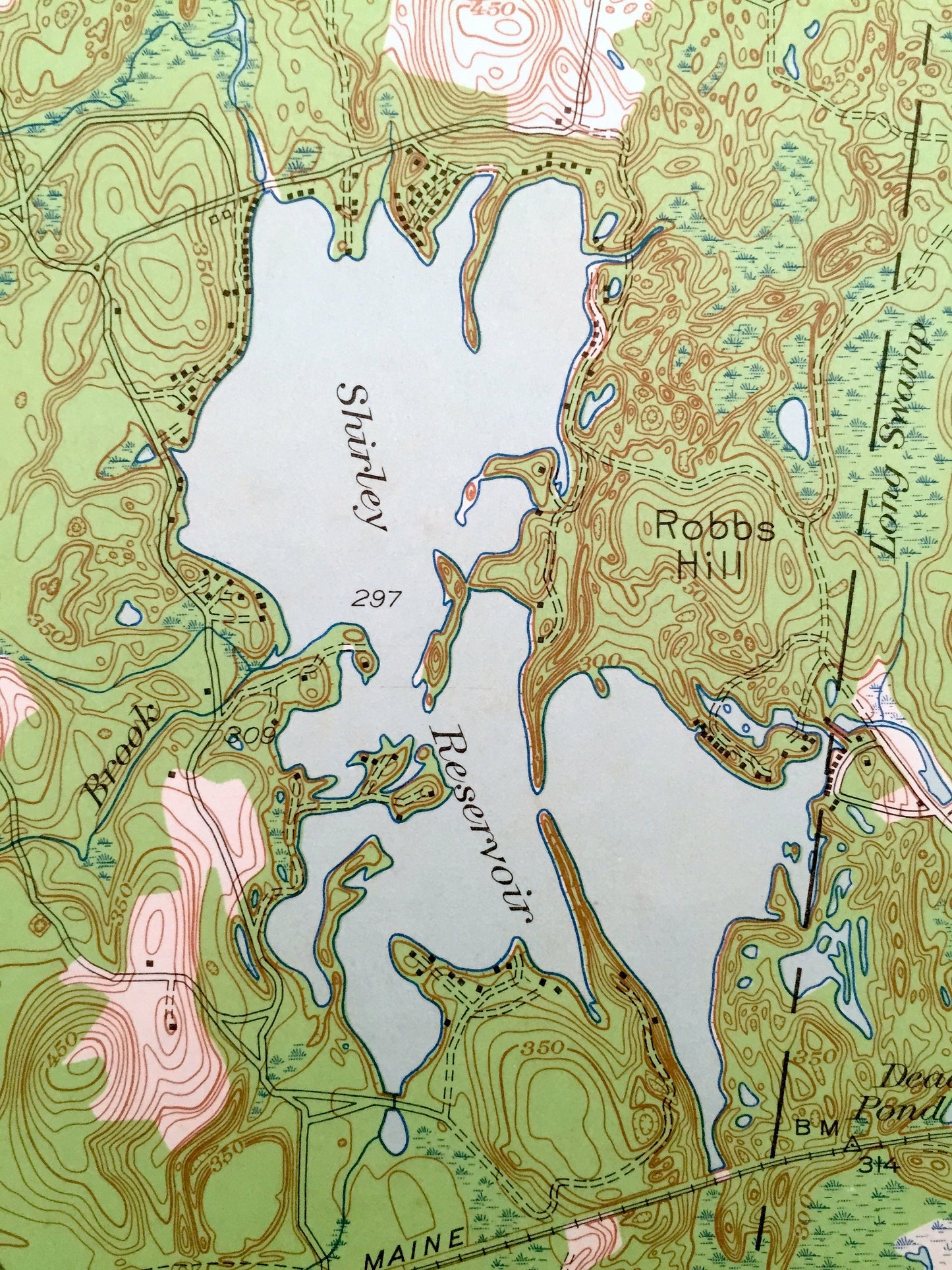 Antique Shirley, Massachusetts 1950 US Geological Survey Topographic Map – Lancaster, Leominster, Lunenburg, Townsend, Groton, Fort Devens