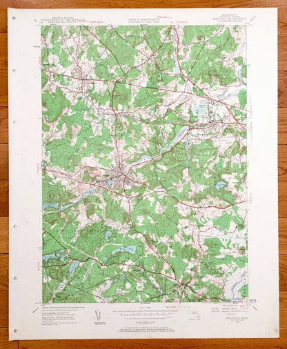 Antique Maynard, Massachusetts 1950 US Geological Survey Topographic Map – Concord, Sudbury, Acton, Hudson, Stow, Assabet Valley, MA