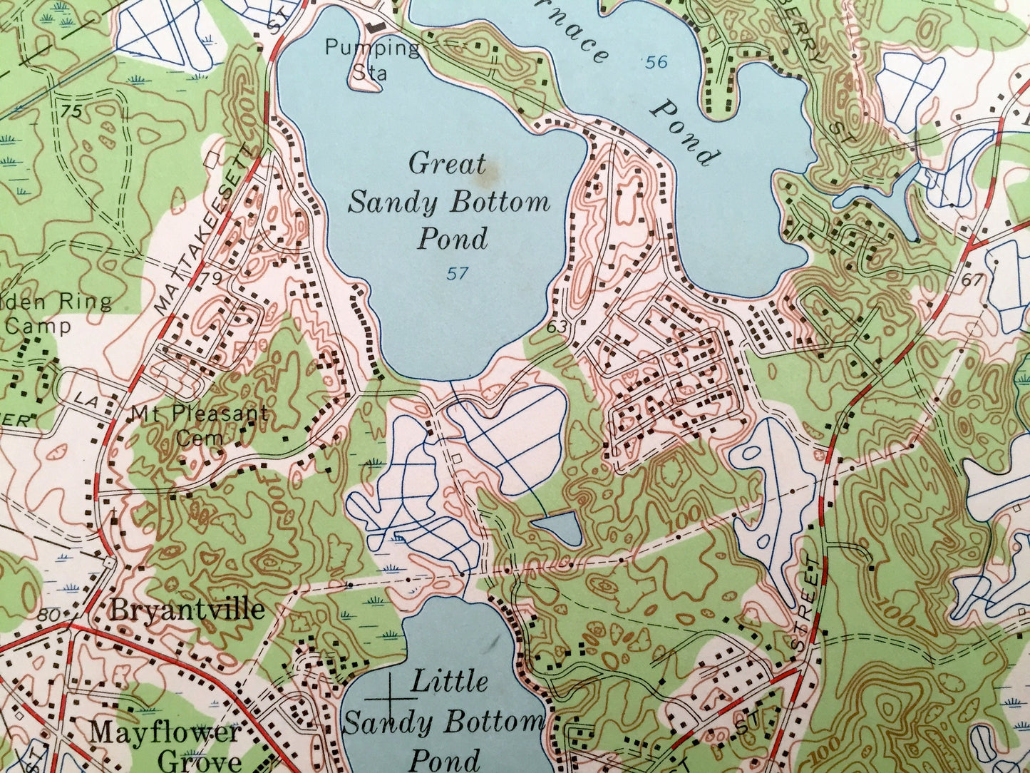 Antique Hanover, Massachusetts 1962 US Geological Survey Topographic Map – Pembrooke, Duxbury, Kingston, Halifax, Hanson, Plympton, MA