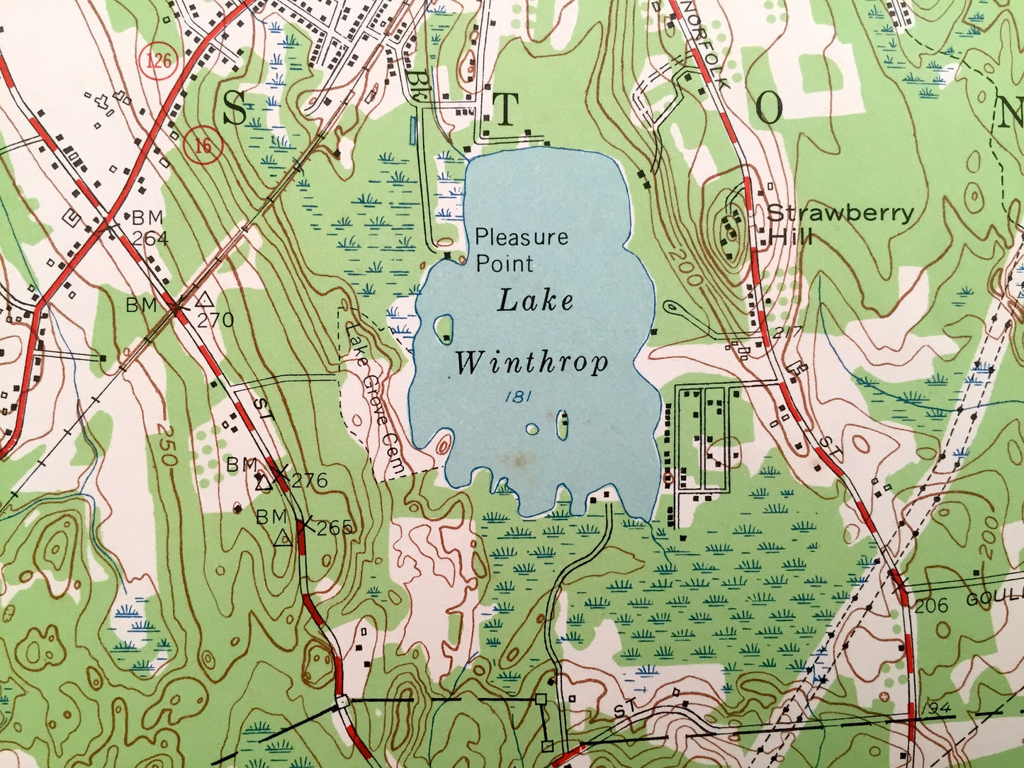 Antique Holliston, Massachusetts 1953 US Geological Survey Topographic Map – Bellingham, West Medway, Hopkinton, Sherborn Millis Franklin MA