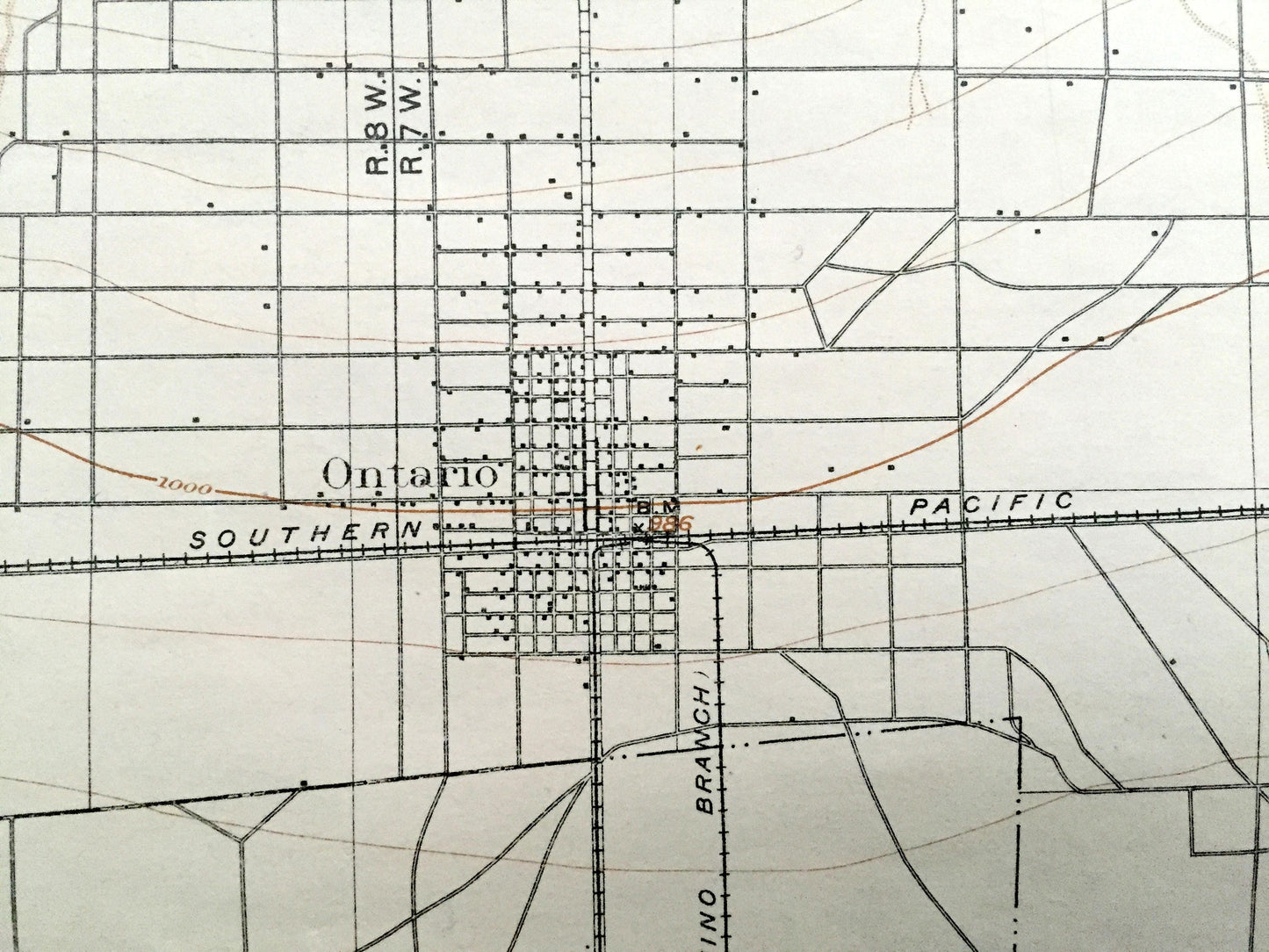 Antique Rancho Cucamonga, California 1903 US Geological Survey Topographic Map – Pomona, Ontario, Chino, Claremont, Angeles National Forest
