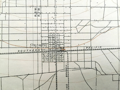Antique Rancho Cucamonga, California 1903 US Geological Survey Topographic Map – Pomona, Ontario, Chino, Claremont, Angeles National Forest