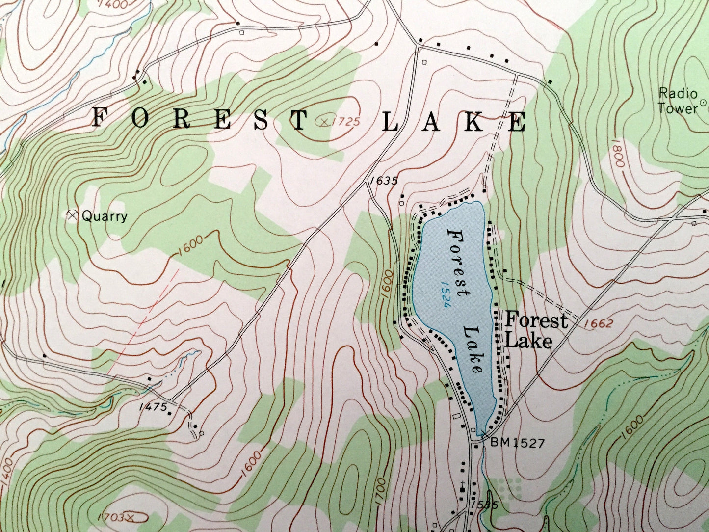 Antique Laurel Lake, Pennsylvania & New York 1968 US Geological Survey Topographic Map – Susquehanna County, Forest Lake, Choconut,Fisk Mill