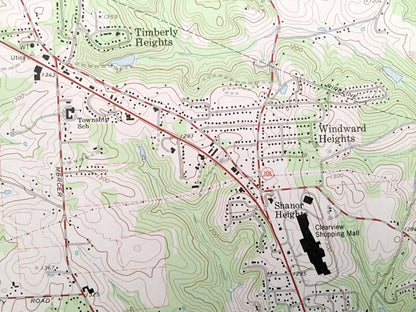 Antique Mount Chestnut, Pennsylvania 1964 US Geological Survey Topographic Map – Butler County, Timberly Heights, Euclid, Greenwood Village
