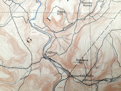 Antique Gilboa, New York 1903 US Geological Survey Topographic Map – Ashland, Prattsville, Delaware, Greene, Schoharie, Albany County, NY