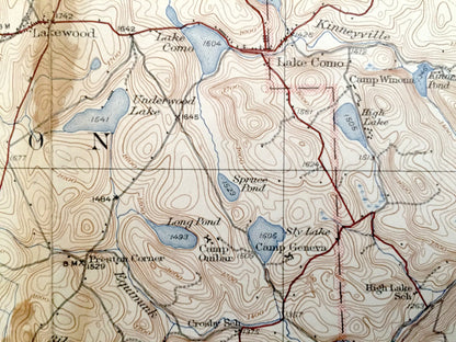 Antique Starruca, New York 1933 US Geological Survey Topographic Map – Hancock, Poyntelle, Preston, Scott, Wayne County, Delaware, NY PA