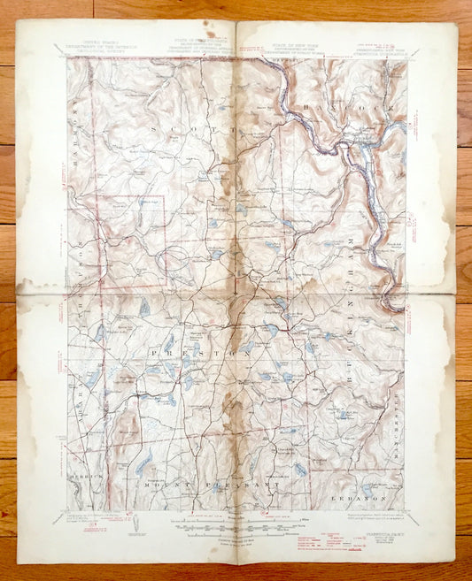 Antique Starruca, New York 1933 US Geological Survey Topographic Map – Hancock, Poyntelle, Preston, Scott, Wayne County, Delaware, NY PA