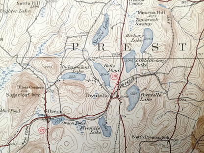 Antique Starruca, New York 1933 US Geological Survey Topographic Map – Hancock, Poyntelle, Preston, Scott, Wayne County, Delaware, NY PA