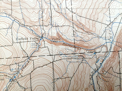 Antique Ithaca, New York 1895 US Geological Survey Topographic Map – Cayuga Lake, Cayuta Lake, Enfield, Tompkins, Schuyler, Tioga County, NY