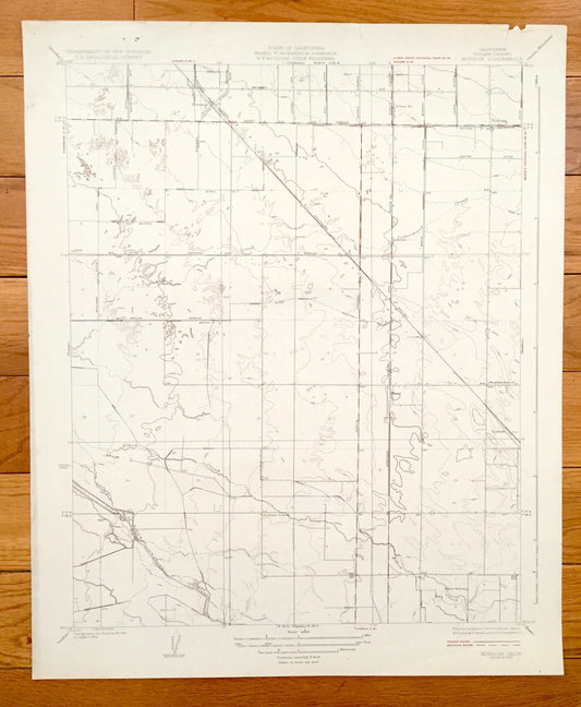 Antique Monson, California 1927 US Geological Survey Topographic Map – Tulare County, Yettem, Penal, Taurusa, Visalia, St Johns River, CA
