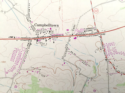 Antique Palmyra, Pennsylvania 1969 US Geological Survey Topographic Map – Lebanon, Dauphin County, Annville, Palmdale, North Annville, PA