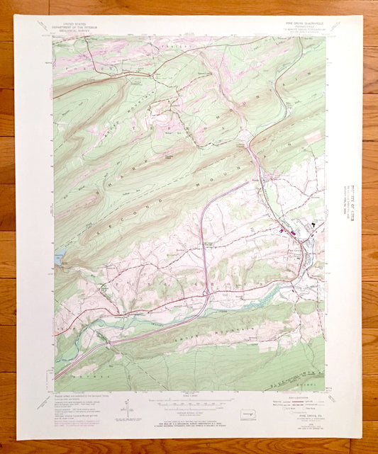 Antique Pine Grove, Pennsylvania 1954 US Geological Survey Topographic Map – Schuylkill County, Suedberg, Lorberry, Tremont Irving Ravine PA