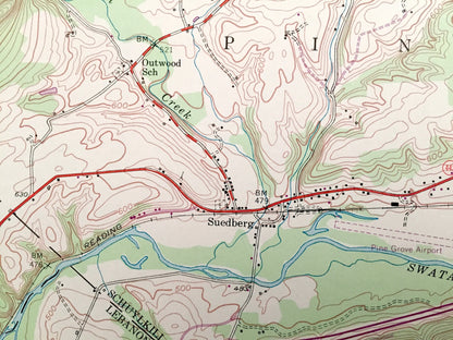 Antique Pine Grove, Pennsylvania 1954 US Geological Survey Topographic Map – Schuylkill County, Suedberg, Lorberry, Tremont Irving Ravine PA